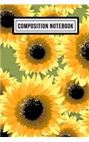 Sunflower Unruled Composition Notebook: Sunflower Blank Unruled Composition Notebook - 110 Pages - Pocket Size 6x9