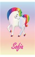 Sofia: Personalisiertes - individualisiertes Einhorn Notizbuch / persönliches Tagebuch / Schreibheft / Logbuch / Planer / Vokabelheft / Notizen - 6 x 9 Zol