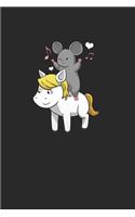Unicorn Mouse Notebook: Diary Journal 6x9 inches with 120 Dot Grid Pages