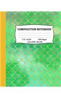 Composition Notebook: Multi Colored Mermaid Scales College Ruled Notebook - Lined Journal or Diary - School Subject Notebook for Homework and Writing Notes - Homeschool N