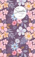 Symptom Log Daily: Colorful-hand-drawn-flowers Tracker 6 Months Undated Portable Dairy Daily Food Intake Journal Log book