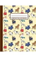 Composition Notebook: Dogs Pattern Cover Design - College Ruled - 120 Blank Lined Pages - 8.5" X 11" - Matte Finished Soft Cover