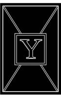 Y: Personalized Dot Grid Bullet BUJO Notebook Journal Modern Sleek Black White Minimalist Initial Monogram Letter Y - Many Usage Handy Travel Size For 