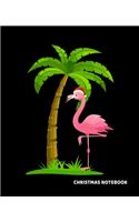Christmas Notebook: Cute Flamingo Holiday Notepad With Lined Wide Ruled Paper For Taking Notes. Xmas Journal Diary 7.5 x 9.25 Inch Soft Cover For Home, Work Or School.