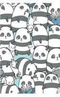 Notizbuch Knuddelige Pandas mit Katzen