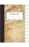 Blank Sheet Music Notebook / Songwriting Journal / Manuscript Paper / 12 Stave: Large Music Paper Notebook, Musician Gifts, Songwriting Gifts, Songwriter Gifts, 8.5" x 11"