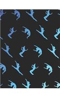 Jazz Dancer Silhouettes: 7.44' X 9.69 Wide Ruled Composition Book - Notebook for Dancers - 140 Pages