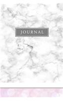 Journal: White Grey & Pink Marble Blank Lined Notebook 6x9 College Ruled 120 Page Perfect Bound Matte Soft Cover Diary