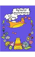 My Big Fat Journal Notebook For Cat Lovers Funny Flying Cartoon Cat 3: 300 Plus Pages, Jumbo Sized Plain, Blank Unlined Journal Notebook For Journaling, Writing, Planning and Doodling In Large 8.5 by 11 Size.(38 Jumbo Plain Journal Series 3)