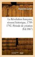 Révolution française, résumé historique, 1789-1792. Période de création