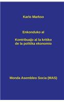 Enkonduko al Kontribuaĵo al la kritiko de la politika ekonomio