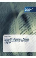 Lexical Collocations Across Written Academic Genres In English