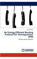 Energy-Efficient Routing Protocol for Homogeneous WSN