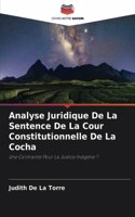 Analyse Juridique De La Sentence De La Cour Constitutionnelle De La Cocha