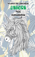 Malbuch für Erwachsene - Blumendesign - Tiere - Einhorn