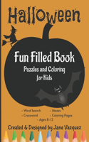 Halloween Puzzle and Coloring Book for Kids