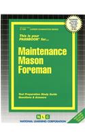 Maintenance Mason Foreman