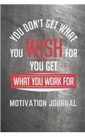 You Don't Get What You Wish For You Get What You Work For