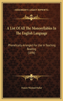 A List Of All The Monosyllables In The English Language