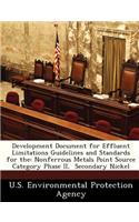 Development Document for Effluent Limitations Guidelines and Standards for the: Nonferrous Metals Point Source Category Phase II, Secondary Nickel(English)