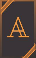 A - Monogram Initial A Notebook for Women, Girls, kids, GOLD
