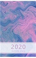 2020 Asthma diary: Dated Asthma symptoms tracker incl. Medications, Triggers, Peak flow meter section and charts, Exercise tracker, Notes pages. 8.5" x 5.5" (Half lett