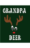 Grandpa Deer: Blank 8" x 10" 200 Pages Thick Unruled Sketchbook DIY Journal