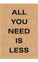All You Need is Less