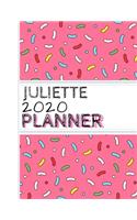 Juliette: : 2020 Personalized Planner: One page per week: Pink sprinkle design
