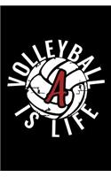 A Monogram Initial Volleyball Journal