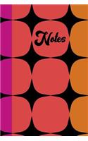 Notes: Groovy 6 X 9 Journal with 110 Lightly Lined College Ruled Pages and a Bold Colorful Retro Design Cover