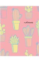 Notebook: NEW - Notebook A4 Lined - Pastel Cactus Print(1 Cool Journal Notebooks)