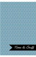 Notes & Stuff Lined Notebook With Oxford Blue Key Maze Pattern Cover