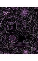 Bullet Journal Notebook Cute Cat in Flowers Pattern 5: 172 Numbered Pages with 160 Dot Grid Pages, 6 Index Pages and 2 Key Pages in Large 8 X 10 Size for Journaling, Writing, Planning or Doodling.