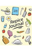 Recipe Journal: (Recipe Journal Vol. 7) Glossy And Soft Cover, (Size 8" x 10") Blank Cookbook To Write In, Paperback (Blank Cookbooks and Recipe Books), 100 Spaciou