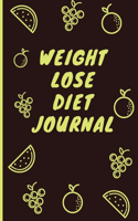 Weight Lose Diet Journal: Daily Food Tracker, Notebook Daily Weight Loss Planner, Diet Goals Activity