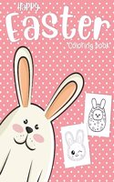 Happy Easter Coloring Book: For Girls Children's Kawaii Easter Rabbit Bunny Eggs Coloring For Kids Toddlers Practice Pencil Black Paper Easy Simple