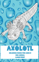 Zoo Animal Coloring Books for Adults - Large Print - Axolotl