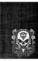 Gothic Notizbuch Kringelschädel in der Ecke: Gothic Notizbuch mit Schädel und Kringeln in der Ecke