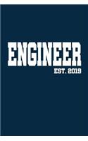 Engineer est. 2019: 6x9 dotgrid Journal Graduation Gift for College or University Graduate 100 Pages for college, high school or students