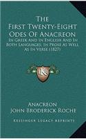 The First Twenty-Eight Odes Of Anacreon