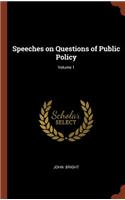 Speeches on Questions of Public Policy; Volume 1