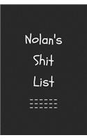 Nolan's Shit List. Funny Lined Notebook to Write In/Gift For Dad/Uncle/Date/Boyfriend/Husband/Friend/For anyone Named Nolan