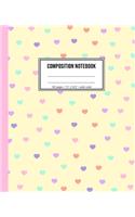 Composition Notebook: Heart Pattern Wide Ruled Notebook