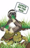 Lunch On The Run: Turtle Gifts For Women And Men Creative Blank Lined Writing Journal For Those Who Love Sloths