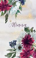 Aliana: Personalized Journal Gift Idea for Women (Burgundy and White Mums)