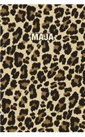 Maja: Personalized Notebook - Leopard Print Notebook (Animal Pattern). Blank College Ruled (Lined) Journal for Notes, Journaling, Diary Writing. Wildlife 