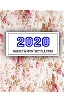 2020 Planner Weekly and Monthly: Jan 1, 2020 to Dec 31, 2020: Weekly & Monthly Planner + Calendar Views - Inspirational Quotes and Navy Floral Cover - ... December 2020