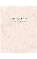 2019 Planner Weekly and Monthly: Large 52 Week Planner with To-Do List (Marble Cover Volume 2)