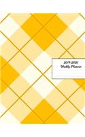 2019 - 2020 Weekly Planner: Yellow White Checker Checkered Cover January 2019 - December 2019 Plan Weeks, Set Goals & Get Things Done Datebook Calendar Schedule
